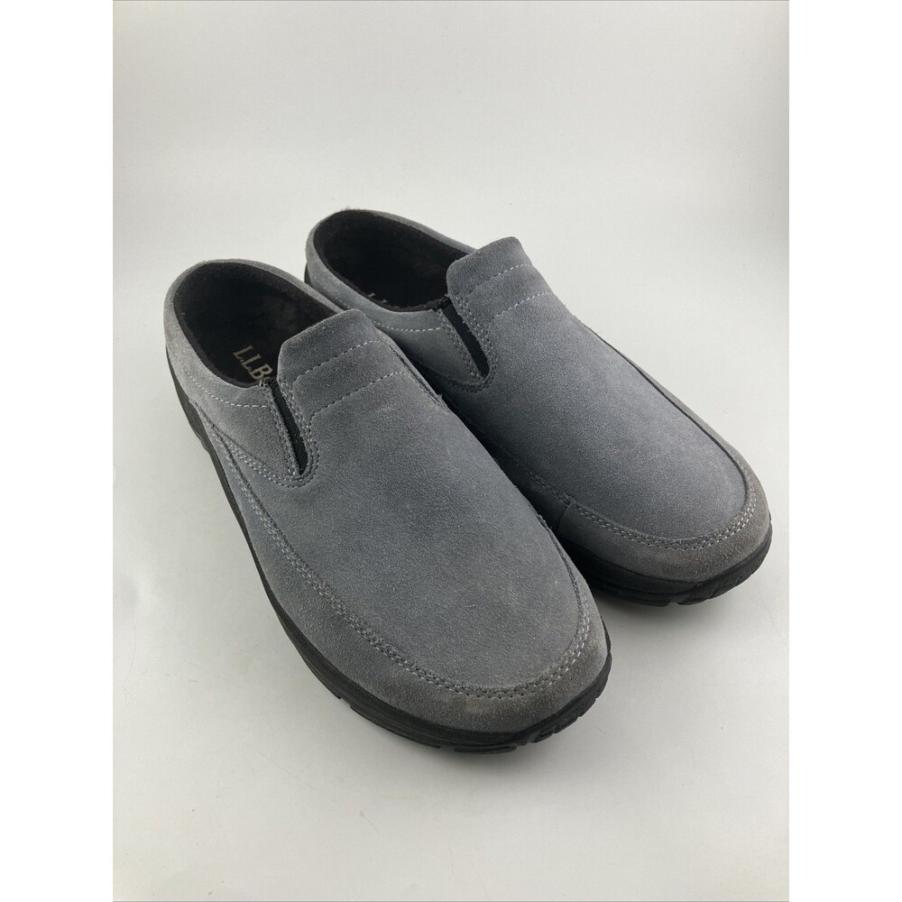 LL Bean Women’s Size 11 Medium Greyish Blue Suede  Moc Clogs